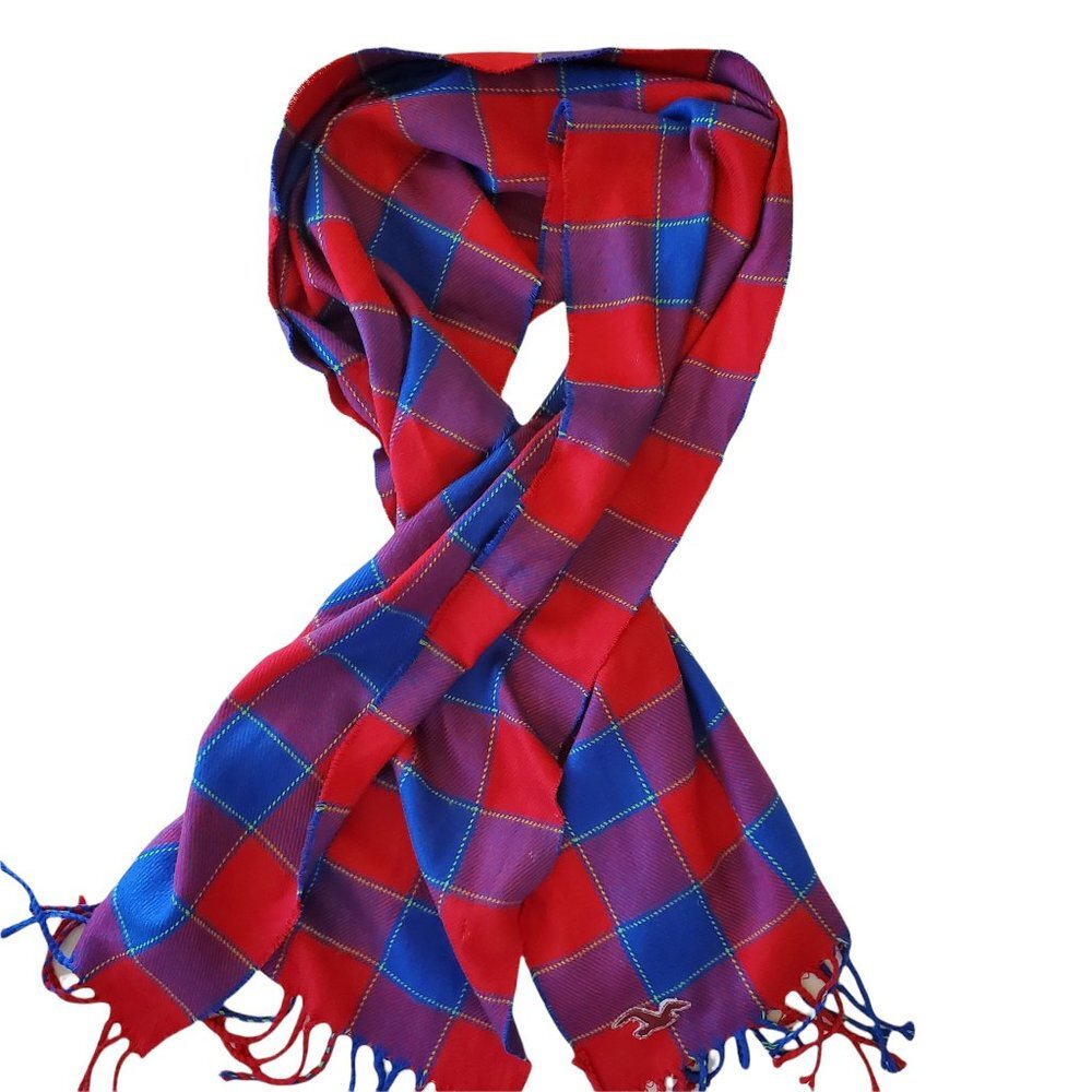 Hollister Plaid‎ Preppy Fringed Scarf Unisex
